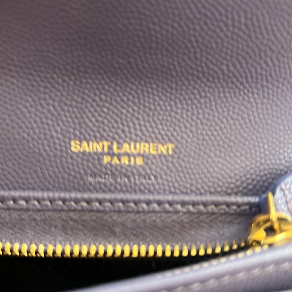Authentic Saint Laurent Purple Quilted Leather Wallet - Picture 6 of 14